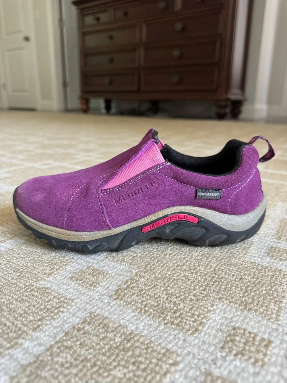 Merrell Kids Jungle Moc Frosty Waterproof Slip On Shoes Wineberry Girls 3.5